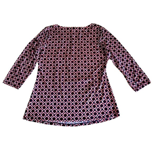 peter Nygard Casual Boho Geometric Print Summer Tunic Top Blouse. Size Small - Picture 2 of 5